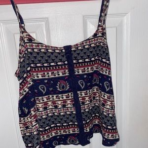 Flowy Cami w/ crochet detailing/adjustable straps